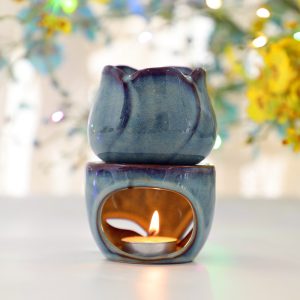 Tulipshaped Ceramic Aromatherapy Burner Largecapacity Essential Oil BurnerCandle