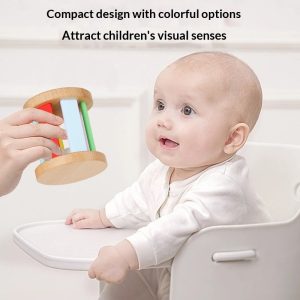 Wooden Infant Rainbow Rattle Early Education Enlightenment Toy