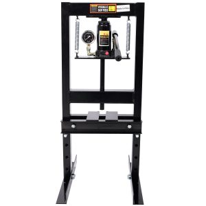 6Ton Bottle Jack Shop Press With Gauge, Bend, Straighten, Or Press Parts, Install Bearings, U-Joints, Bushings, Ball Joints, And Pulleys,Black