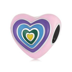 Animal-themed Colorful Heart-shaped Large-hole Beads For DIY Bracelet Accessories