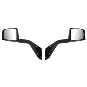 Black Hood Mirrors Assembly Pair Set Replacement With Mounting Kit Fit For Volvo VNL 2000-2015 Accessories Driver And Passenger Side