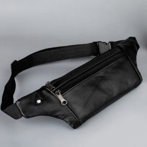Genuine Leather Sports Waist Pack For Men, Invisible Running Pack