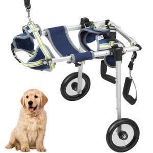 2 Wheels Dog Wheelchair For Back Legs, Pet Wheelchair Lightweight & Adjustable Assisting In Healing,  Dog Cart/Wheelchair For Injured, Disabled, Paralysis, Hind Limb Weak Pet(XS)