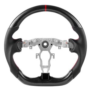 Steering Wheel For 2008-2020 Nissan 370Z, Carbon Fiber Steering Wheel D-Shaped Flat-Bottom, Leather Grip With Non-Slip Texture & Precise Stitching, Accessories Replacement For Nissan 370Z, Black