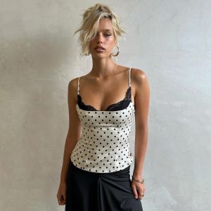 Polka-dot Strap Short Outerwear Camisole Top