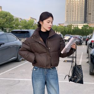 Women's New Short Jacket With Stand-up Collar For Petite