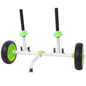 Sit On Top Kayak Cart, Heavy-Duty Plug-in Kayak Cart Dolly With 10 Inch PU Wheels,Width Adjustable