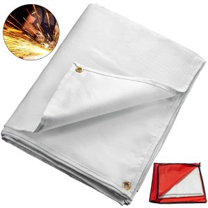 8 X 10 Ft Welding Blanket White Fiberglass Blanket Portable Fiberglass Fire Retardant Blanket Welding Mat Welding Fireproof Thermal Resistant Insulation With Carry Bag