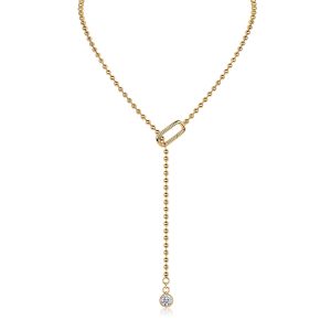Tassel - Set With Top-quality Moissanite S925 Silver And Gold-plated Necklace Pendant, A Fashionable And Trendy Accessory That Can Be Tested With A Diamond Pen