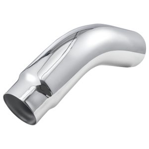 Elbow Exhaust Tip, 5 Inch Inlet, 6 Inch Outlet, 23 In Overall Length, Chrome Turn Down Exhaust Tip With Clamp For Truck, Sedan, Sports Car, SUV, Chrome Structure For High Temperature Resistance