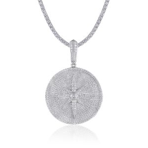 Round And Dazzling - A Fashionable And Trendy Necklace Pendant Set With Top-quality Moissanite S925 Silver And Platinum-plated. It Can Be Tested With A Diamond Pen