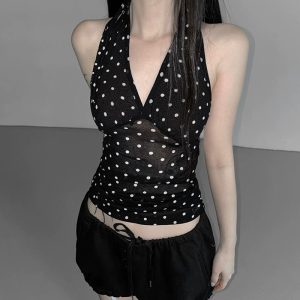 Women's Backless V-neck Halter Top