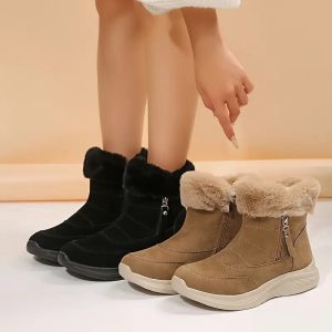 Womens Winter Snow Boots With Cozy Fleece Lining