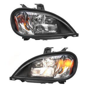 Black Halogen Headlights Assembly Compatible With Freightliner Columbia2004-2017 Pair
