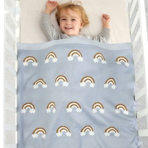 Hot Sale On Instagram New Springautumn Baby Knitted Rainbow Cloud Bridge Blanket