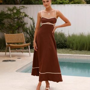 V-neck Halter Spliced Sexy Casual Versatile Dress