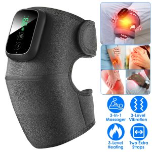 3-In-1 Heated Knee Massager Shoulder Heating Pads Elbow Brace With 3 Level Vibration And Heating Modes For Pain Stress Relief