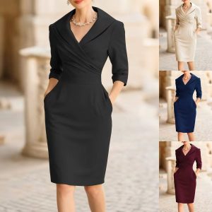 Women's Waist CinchingFigure Flattering Elegant Dress