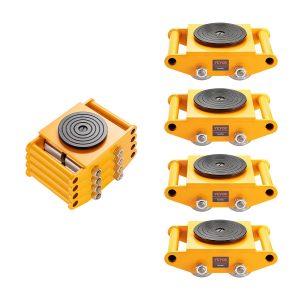 4PCS Machinery Skate Dolly, 11999.8 Kg Industrial Machinery Mover, Heavy Duty Carbon Steel Machinery Moving Skate & 4 Carbon Steel Wheels And 360° Rotation Non-Slip Cap For Warehouse, Factory