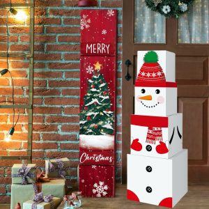 Christmas Stacked-box Snowman Decoration Event Party
