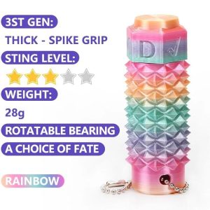 The Third-generation Blue-green, Thick-tipped, Rotating Bearing Fidget Spinner Keychain Is A Novel Halloween Gift Suitable For Concentration And Hand Massage.