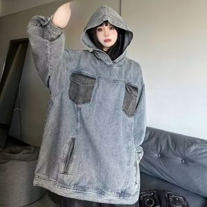 Loose Couple Hooded Retro Casual Denim Jacket