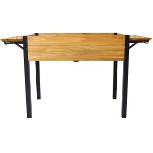 Raised Garden Bed, Metal Leg Wood Planter Boxes With Folding Storage Shelf,Elevated Planter Box For Growing  Herbs, Vegetables, Flowers Great For Outdoor Patio, Deck, Balcony