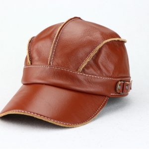 Korean-style Trendy Unisex Top-layer Cowhide For Autumn And Winter Fashionable And Casual Baseball Cap