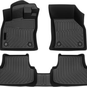 Floor Mats Fit For 2021-2025 VW Golf 8 All Weather Protection TPE Car Floor Liners, Fits 1st & 2nd Row Full Set VW Golf Custom Accessories, Black