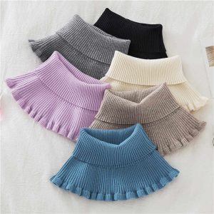 Knitted False Neck Wool High Collar