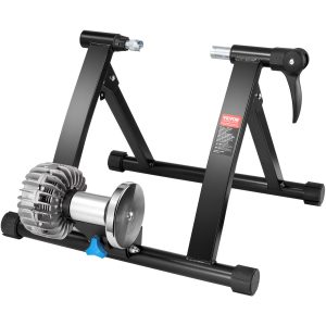 Bike Trainer Stand, Fluid Stationary Bike Stand For 26"-29" Wheels, Noise Reduction Fluid Flywheel, Portable Cycling Stand For Indoor Riding Exercise, With Quick-Release Lever & Front Wheel Rise