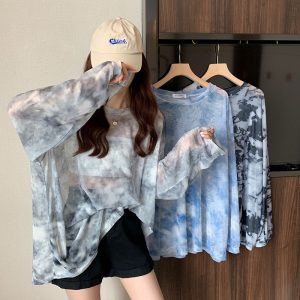 Women's Long-sleeve Transparent Loose Top