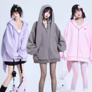 Women's Hooded Sweatshirt, Loose-fitting Autumn Coat