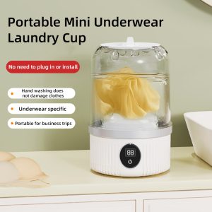MINI WASHER PORTABLE Wireless Non Electric Automatic Laundry Cup, Compact Personal Laundry For Underwear Socks, Travel Camping Dorm