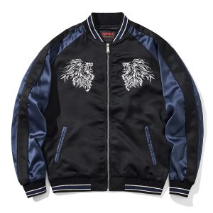 Mens Loose Fit Polyester Embroidered Chinese Style Jacket