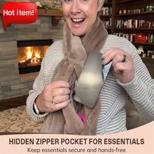 Ultra-Soft Faux Fur Pull-Through Scarf With Hidden Zipper Pocket