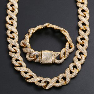 N's Hip-Hop Fashion Full-Covered Cubic Zirconia Cuban Chain