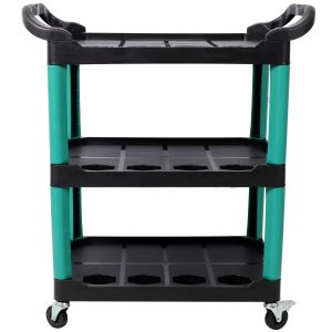 3 Tier Rolling Auto Detail Cart With Wheels,Car Wash Organizer For Detailers Garage, Workshop, Repair Shop, Storage Tool, Green&Black