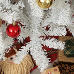 HOMCOM 9ft Tall Artificial Christmas Tree, Unlit Xmas Tree With 2132 Branch Tips, Auto Open, Steel Base, Holiday Decor For Home Office, White