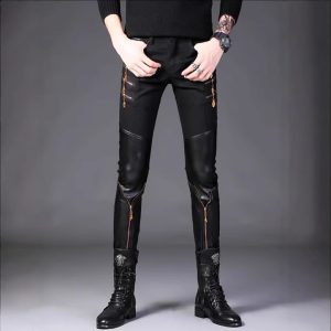 Slim-fit Casual Four-season Black Straight-leg Slim Youth Pants
