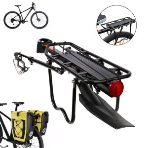 Aluminum Alloy Bicycle Rear Pannier Rack Mountain Bike Rear Carrier With Adjustable Fender