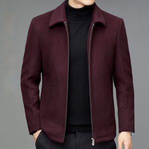 Middle-aged Men's Red Casual Oversized Coat For The Year Of One's Zodiac Sign