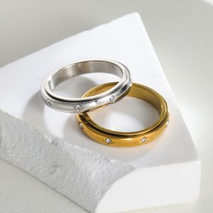 Fashionable French-Korean Style Women's Rotating Ring