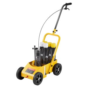 Striping Line Marking Machine, 24 X 13 X 35.4 Inch, 4-Wheel, Heavy Duty Striping Line Machine With 2-4 Inch Adjustable Width, Make Clear Edge Line For Roads, Parking Lots, Sports Field, Yellow