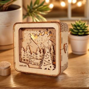 Sales Are Prohibited On The TEMU And SHEIN -MUSIC PARK 3D Wooden Puzzles Merry Christmas Model Kit Night Lights Desk Decorations Birthday Christmas Gifts For Women