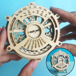 Sales Are Prohibited On The TEMU And SHEIN -MUSIC PARK 3D Wooden Puzzle Perpetual Calendar Mechanical Gears Toy Building Set Brain Teaser Games Engineering Toys Model Kits Handmade