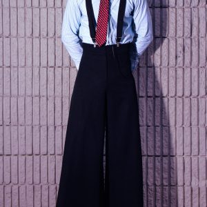 Black Oversized Suspender Wide Leg Pants