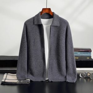 Men's Solid-Color Warm Knitted Cardigan