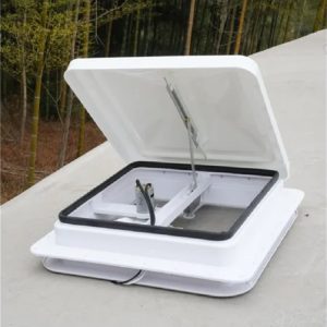 14-inch RV Roof Vent White RV Interior Vent With Fan Black Range Hood Exhaust Cover