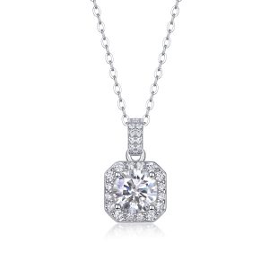 Dawn Light - A Fashionable And Light Luxury Jewelry Pendant Necklace Set With Top-quality Moissanite, S925 Silver Plated Platinum